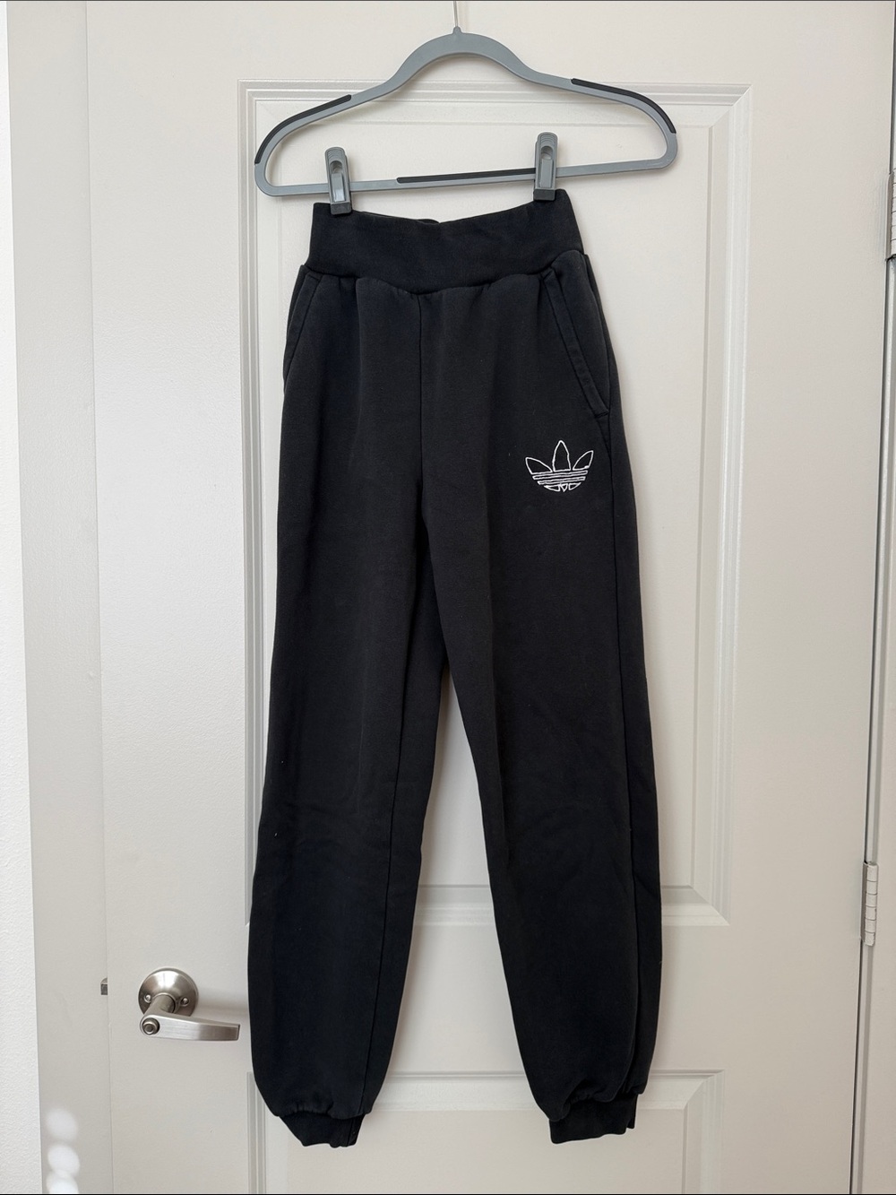adidas Black Jogger Sweatpants with Trefoil Logo